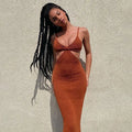 Vestido Chic Sundress de Fiesta con Diseño Calado Elegante