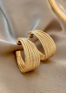 Pendientes Chic de aro de lujo con pasadores de plata S925 (un par)